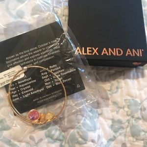 Alex and Ani Rose Tourmaline Gold Bracelet